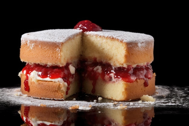 Victoria Sponge Cake Traditionelles Londoner Dessert Ai generativ