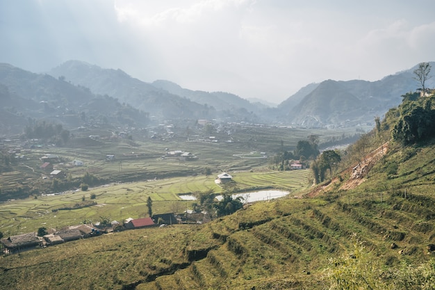 Kostenloses Foto vietnamesische landschaft in sa pa