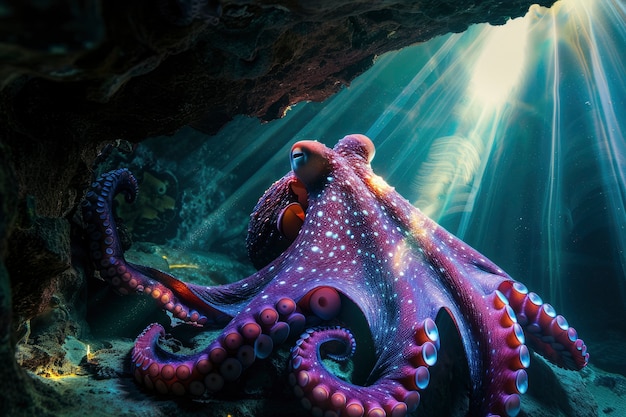 Kostenloses Foto view of octopus in its natural underwater habitat