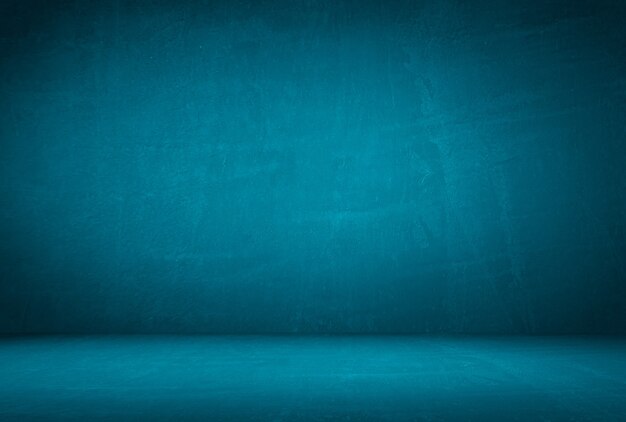 Vintage Grunge blaue Beton Textur Studio Wand Hintergrund mit Vignette.