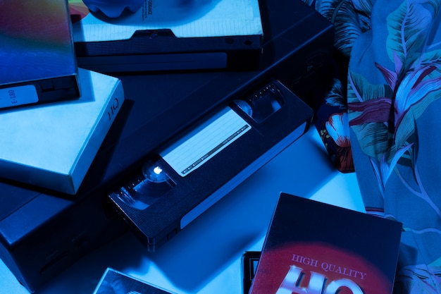 Vintage VHS-Verpackung flach liegend