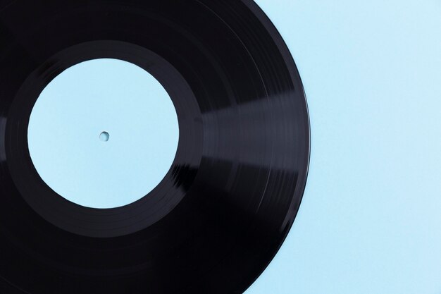 Vinyl-Schallplatten-Komposition in Draufsicht