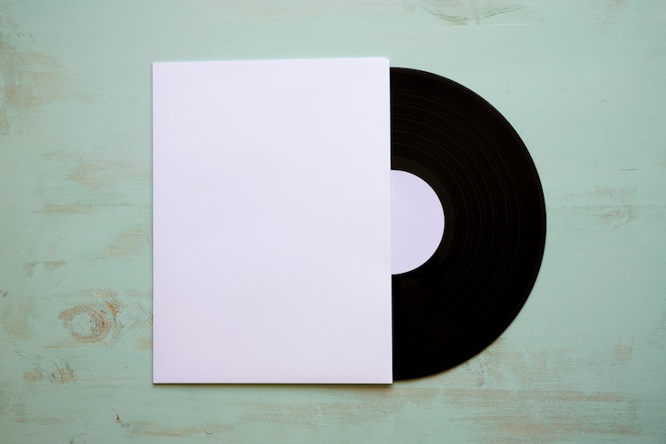 Kostenlose Foto vinylmodell mit papierabdeckung