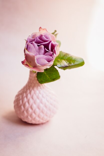 Violette Hydrangea in kleine Porzellan Vase