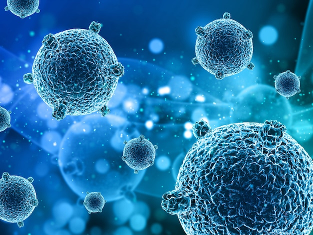 Viruszellen und schwimmende Partikel