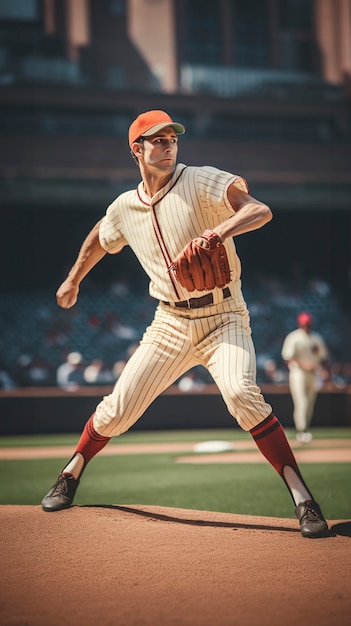 Kostenloses Foto vollbild, mann spielt baseball