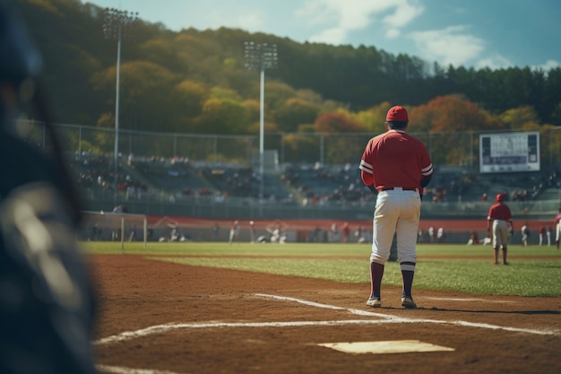 Kostenloses Foto vollschuss-baseballspieler auf dem feld