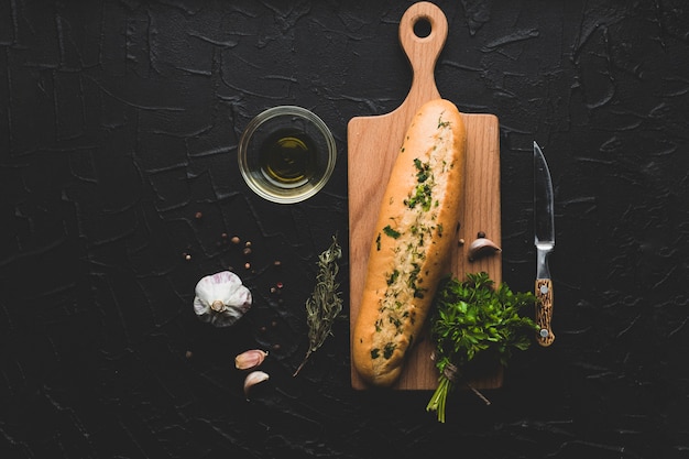 Kostenloses Foto von der oben genannten ansicht des bestandteils für brot