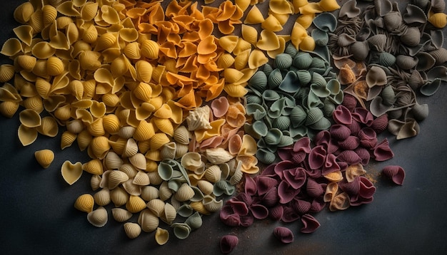 Kostenloses Foto von ki generierte pasta-sammlung mit gesunder lebensweise zum mittagessen