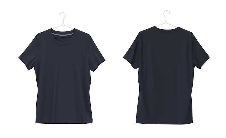 Kostenlose Foto vorder- und rückseite isolierte leere t-shirts