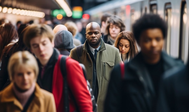 Vorderansicht auf die Menschen, den Lebensstil der Stadt