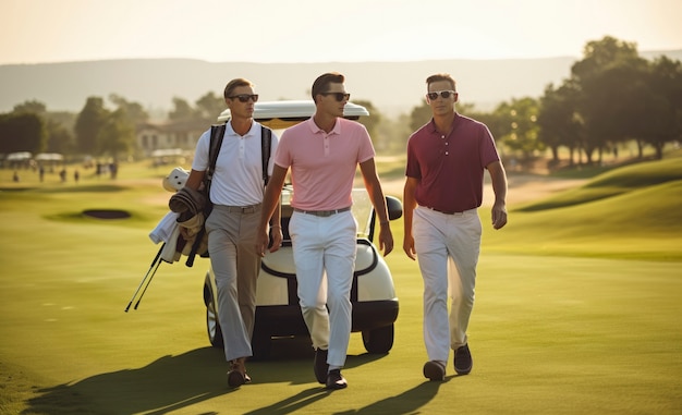 Kostenloses Foto vorderansicht von menschen, die golf spielen