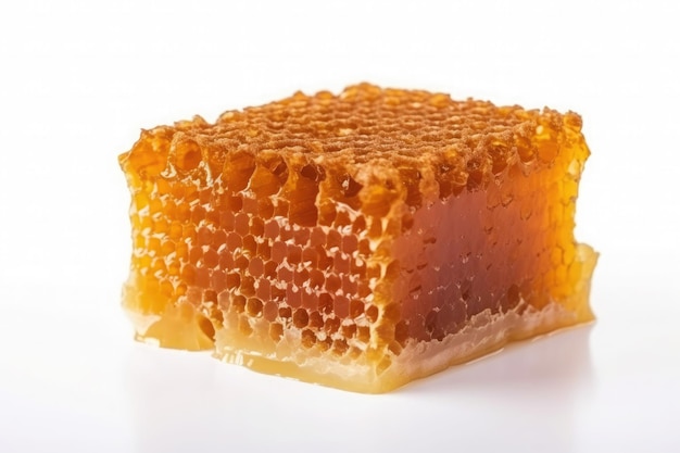 Wabe mit Honig isoliert auf weißem Hintergrund Ai generativ