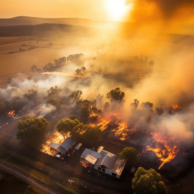 Kostenloses Foto waldbrände und ihre folgen für die natur