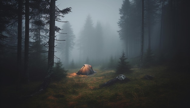 Kostenloses Foto wandern durch die neblige wildnis, ein von ki generiertes abenteuer