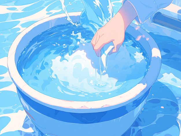 Wasser im Anime-Stil