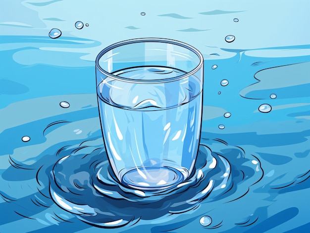 Kostenloses Foto wasser im anime-stil