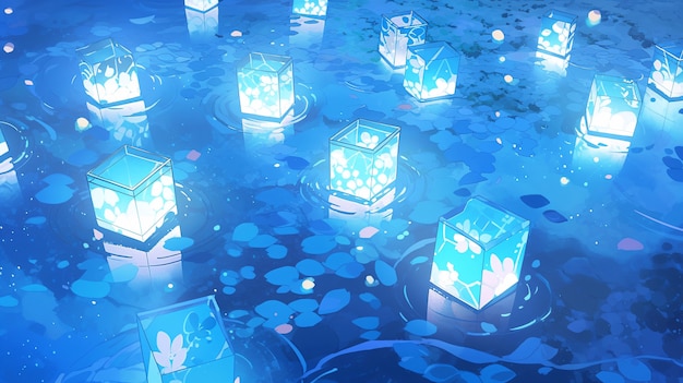 Kostenloses Foto wasser im anime-stil