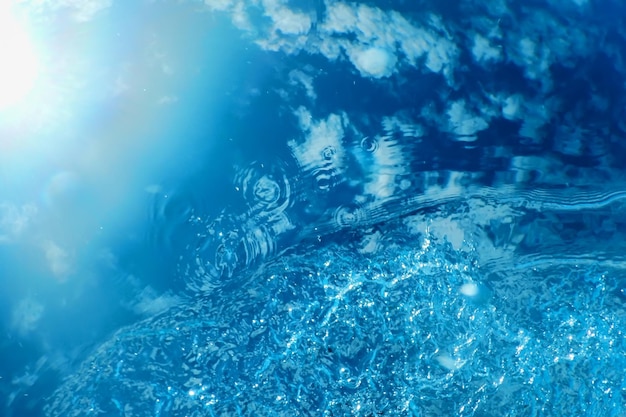 Wasseroberfläche unter Wasser, Schwimmbad-Oberflächenwasser-Hintergrund
