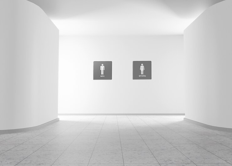 Kostenlose Foto wc-schild in der stadt