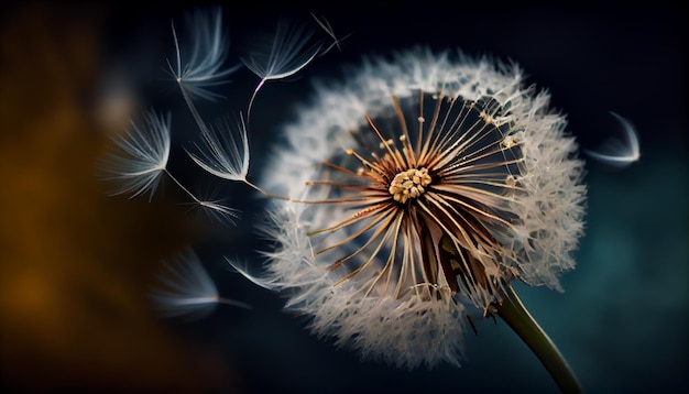 Kostenloses Foto weichheit und zerbrechlichkeit einer generativen ki von dandelion beauty