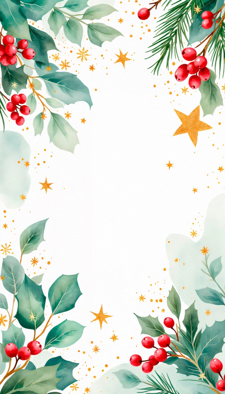 Kostenlose Foto weihnachts aquarell-illustration mit mistel