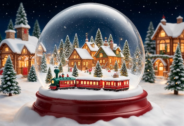 Weihnachts-Schneeball mit Gingerhaus-Illustration