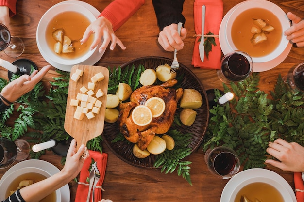 Weihnachtsessen-Konzept