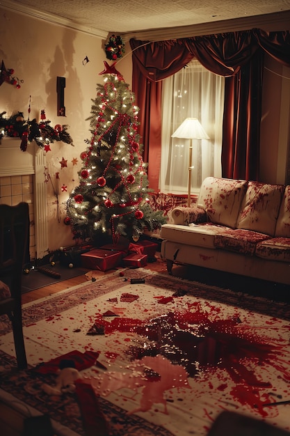 Weihnachtsfeste im dunklen Stil mit Horror-Szenen
