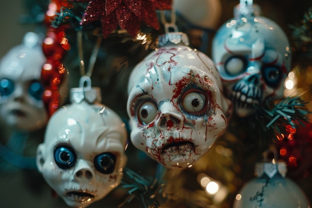 Weihnachtsfeste im dunklen Stil mit Horror-Szenen