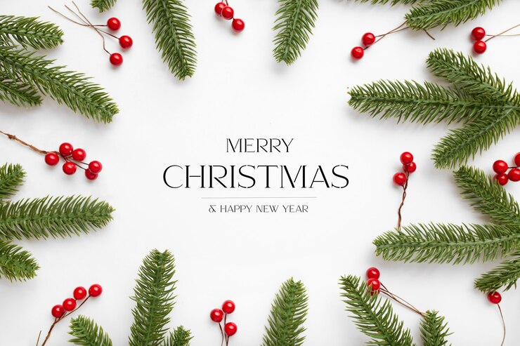 Kostenlose Foto weihnachtshintergrund mit grußbotschaft