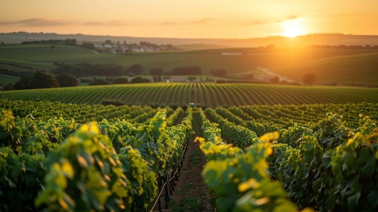 Kostenlose Foto weinbergslandschaft mit natur und weinreben