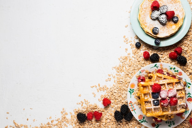 Weinlesefrühstückskonzept mit Kopienraum