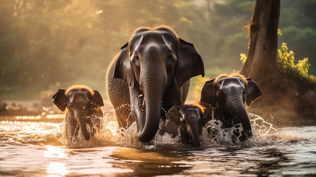 Kostenloses Foto weiser und alter elefant, der sanfte riese des dschungels, führt seine majestätische herde.