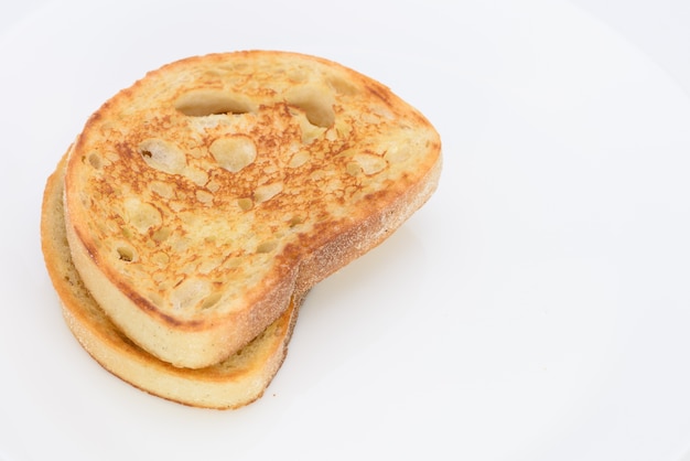 Weiße Scheibe Brot im Hintergrund