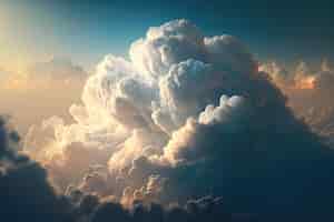 Kostenloses Foto weiße wolken des sonnenuntergangs und blauer himmel von der flugzeugfensteransicht farbenfroher wolkengebilde-hintergrund