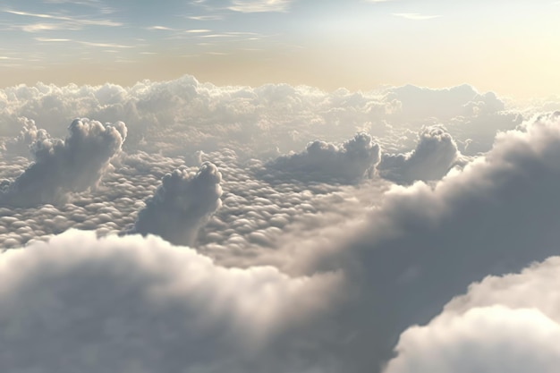 Weiße Wolken und blauer Himmel vom Flugzeugfenster anzeigen Cloudscape Hintergrund