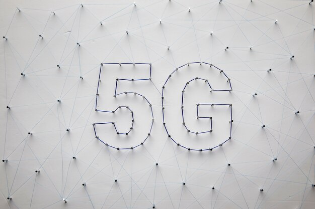 Weißer 5g Technologiehintergrund