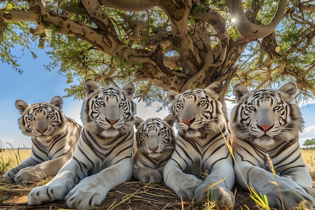 Kostenloses Foto weißer bengaltiger in der natur