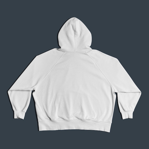 Weißer Hoodie Rückansicht minimale Modebekleidung