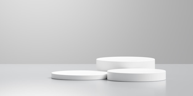 Weißer Runden-Gewinner minimaler Podiums für die Platzierung von Produkten 3D-Hintergrund