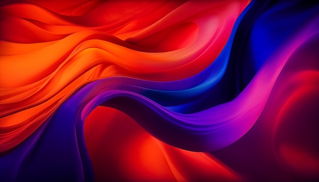Wellenmuster in leuchtenden Farben auf einem von KI generierten Hintergrund