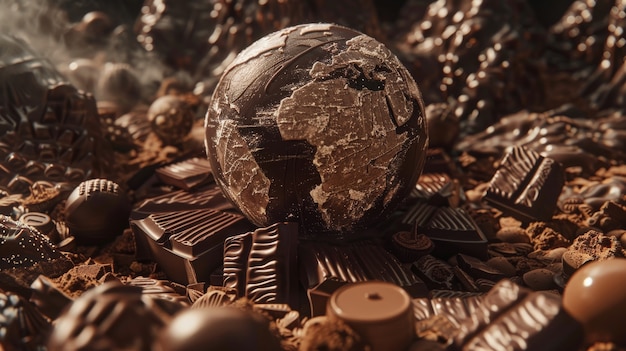 Kostenloses Foto weltball zur feier des schokoladentages