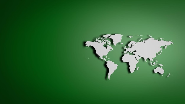 Weltkarte auf grünem hintergrundbanner