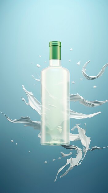 Werbung für Spirituosen mit schwimmender Flasche
