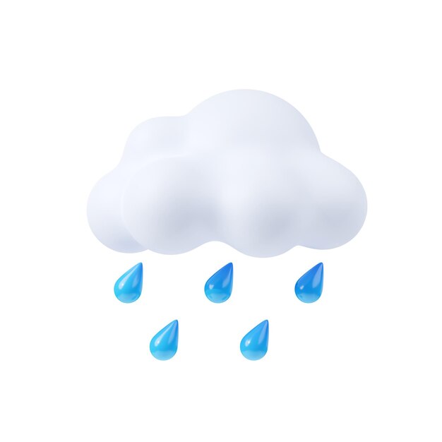 Wettersymbol mit Regenwolke mit Wassertropfen
