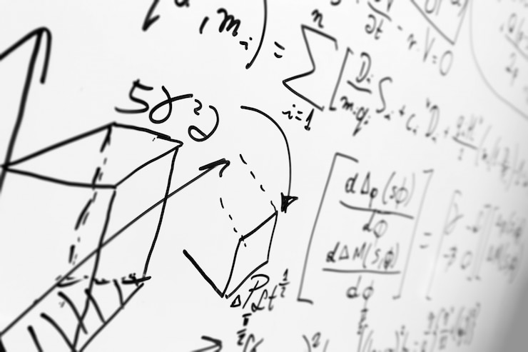 Kostenlose Foto whiteboard mit formeln