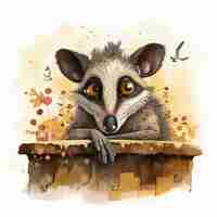 Kostenloses Foto wilde opossum-cartoon-figur