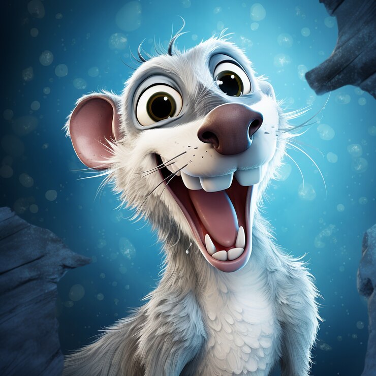 Kostenlose Foto wilde opossum-cartoon-figur
