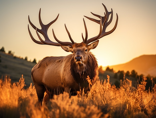 Wilder Elch in der Natur mit Wildnislandschaft